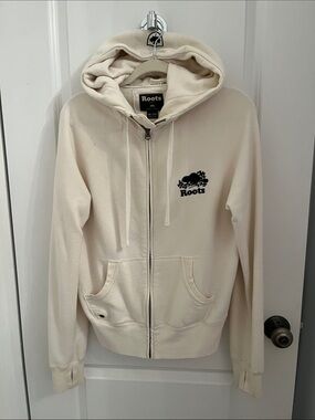 Roots XL Cream Green Hoodie